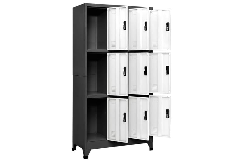 beBasic Förvaringsskåp antracit och vit 90x45x180 cm stål - Anthracite - Förvaring - Skåp - Förvaringsskåp - Kontorsskåp - Dokumentskåp
