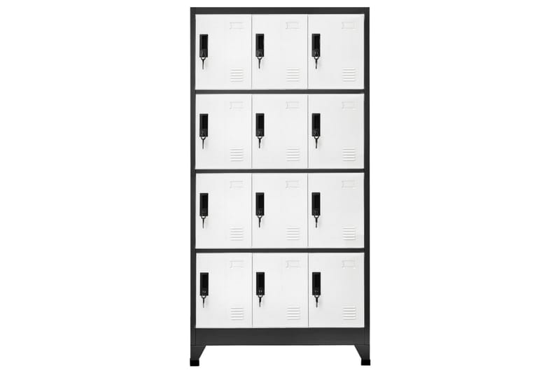 beBasic Förvaringsskåp antracit och vit 90x45x180 cm stål - Anthracite - Förvaring - Skåp - Förvaringsskåp - Kontorsskåp - Dokumentskåp