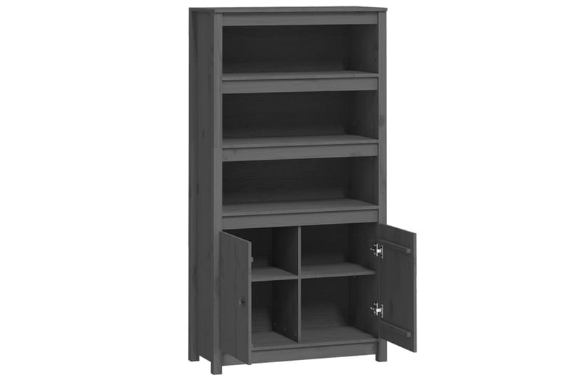 beBasic Förvaringsskåp grå 80x35x154 cm massiv furu - Grey - Förvaring - Skåp - Förvaringsskåp - Kontorsskåp - Dokumentskåp