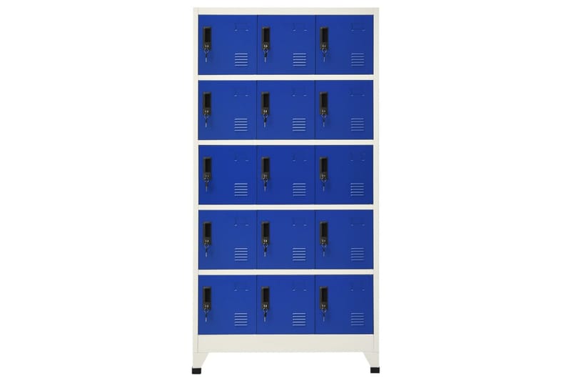 beBasic Förvaringsskåp grå och blå 90x40x180 cm stål - Grey - Förvaring - Skåp - Förvaringsskåp - Kontorsskåp - Dokumentskåp
