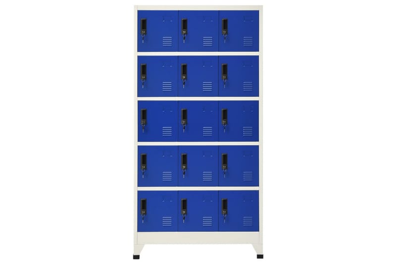 beBasic Förvaringsskåp grå och blå 90x40x180 cm stål - Grey - Dokumentskåp - Kontorsmöbler