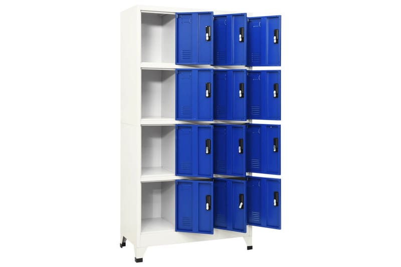 beBasic Förvaringsskåp grå och blå 90x45x180 cm stål - Grey - Förvaring - Skåp - Förvaringsskåp - Kontorsskåp - Dokumentskåp