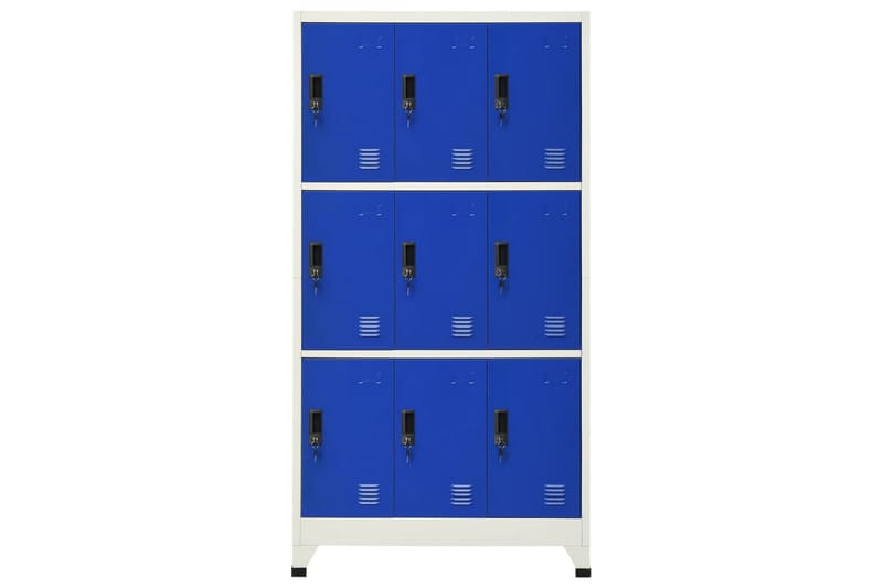 beBasic Förvaringsskåp grå och blå 90x45x180 cm stål - Grey - Förvaring - Skåp - Förvaringsskåp - Kontorsskåp - Dokumentskåp