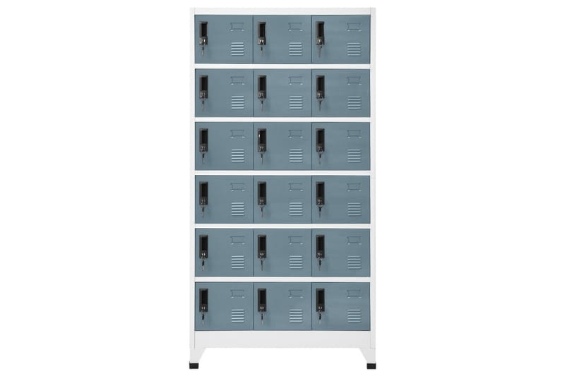 beBasic Förvaringsskåp ljusgrå och mörkgrå 90x40x180 cm stål - Grey - Förvaring - Skåp - Förvaringsskåp - Kontorsskåp - Dokumentskåp