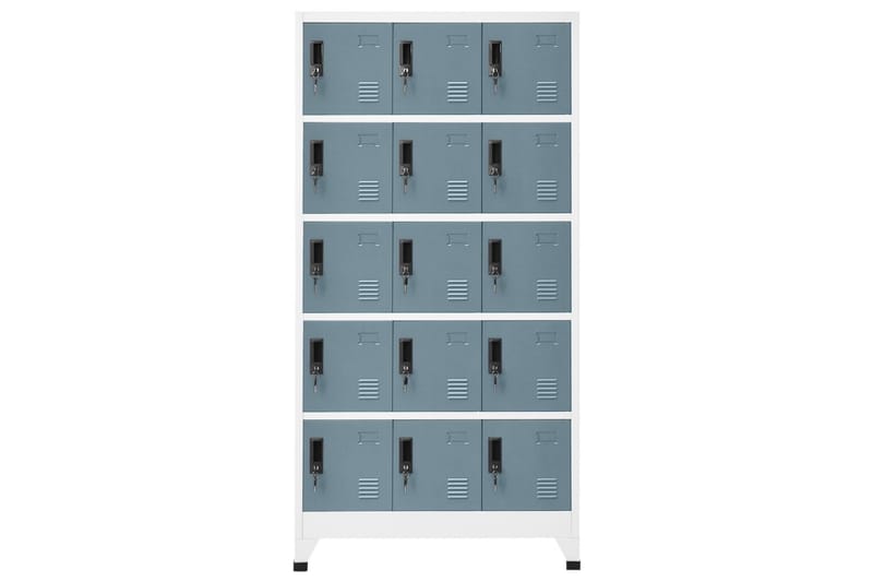beBasic Förvaringsskåp ljusgrå och mörkgrå 90x40x180 cm stål - Grey - Förvaring - Skåp - Förvaringsskåp - Kontorsskåp - Dokumentskåp
