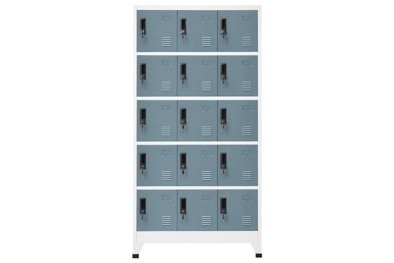 beBasic Förvaringsskåp ljusgrå och mörkgrå 90x40x180 cm stål - Grey - Dokumentskåp - Kontorsmöbler