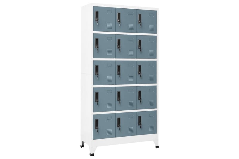 beBasic Förvaringsskåp ljusgrå och mörkgrå 90x40x180 cm stål - Grey - Förvaring - Skåp - Förvaringsskåp - Kontorsskåp - Dokumentskåp