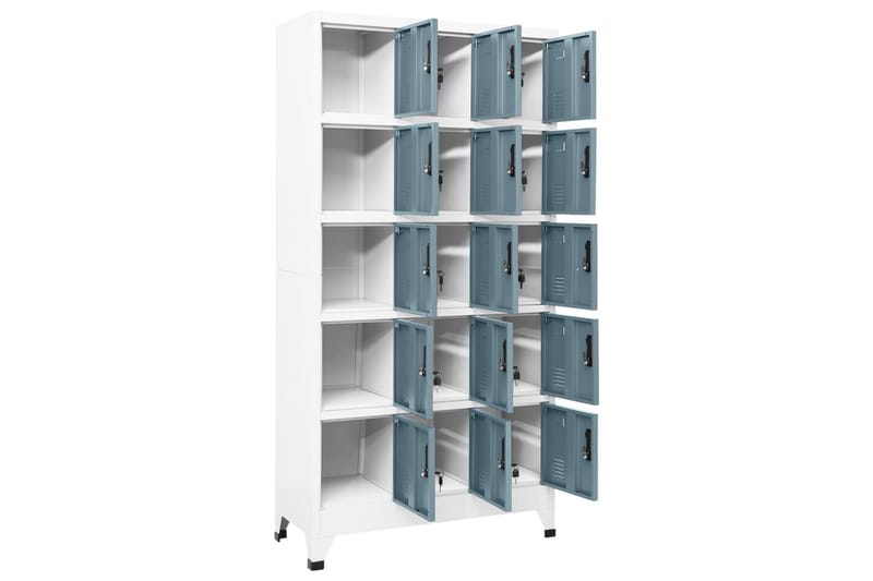 beBasic Förvaringsskåp ljusgrå och mörkgrå 90x40x180 cm stål - Grey - Förvaring - Skåp - Förvaringsskåp - Kontorsskåp - Dokumentskåp
