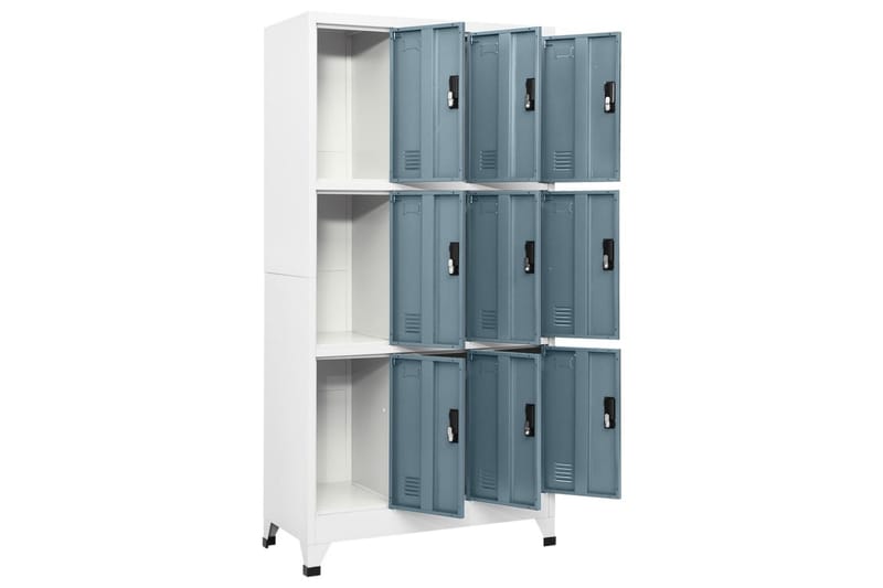 beBasic Förvaringsskåp ljusgrå och mörkgrå 90x45x180 cm stål - Grey - Förvaring - Skåp - Förvaringsskåp - Kontorsskåp - Dokumentskåp