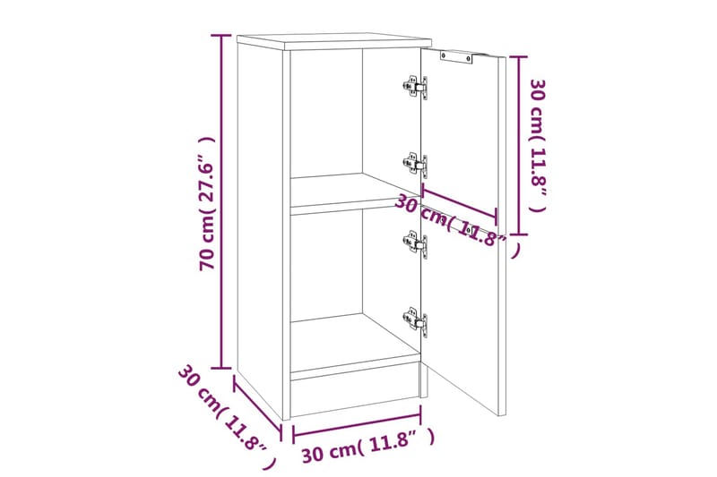 beBasic Förvaringsskåp rökfärgad ek 30x30x70 cm konstruerat trä - Brown - Förvaring - Skåp - Förvaringsskåp - Kontorsskåp - Dokumentskåp