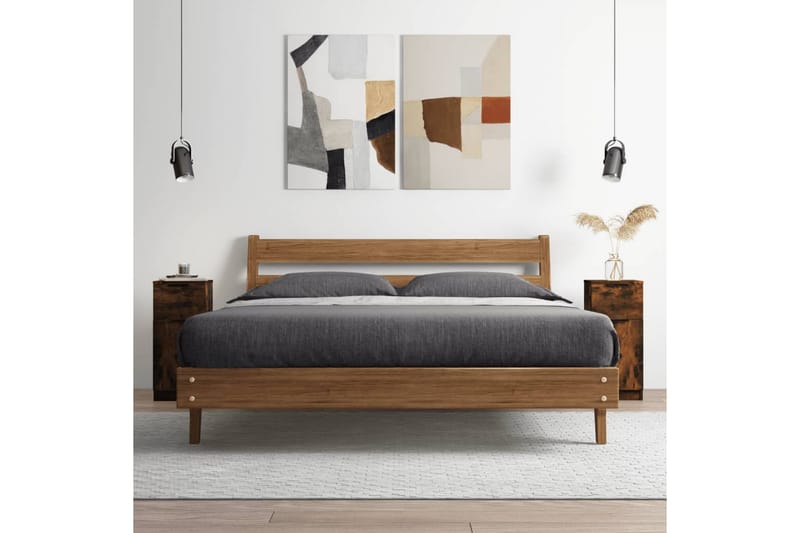 beBasic Förvaringsskåp rökfärgad ek 30x30x70 cm konstruerat trä - Brown - Förvaring - Skåp - Förvaringsskåp - Kontorsskåp - Dokumentskåp