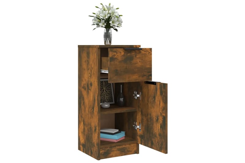 beBasic Förvaringsskåp rökfärgad ek 30x30x70 cm konstruerat trä - Brown - Förvaring - Skåp - Förvaringsskåp - Kontorsskåp - Dokumentskåp