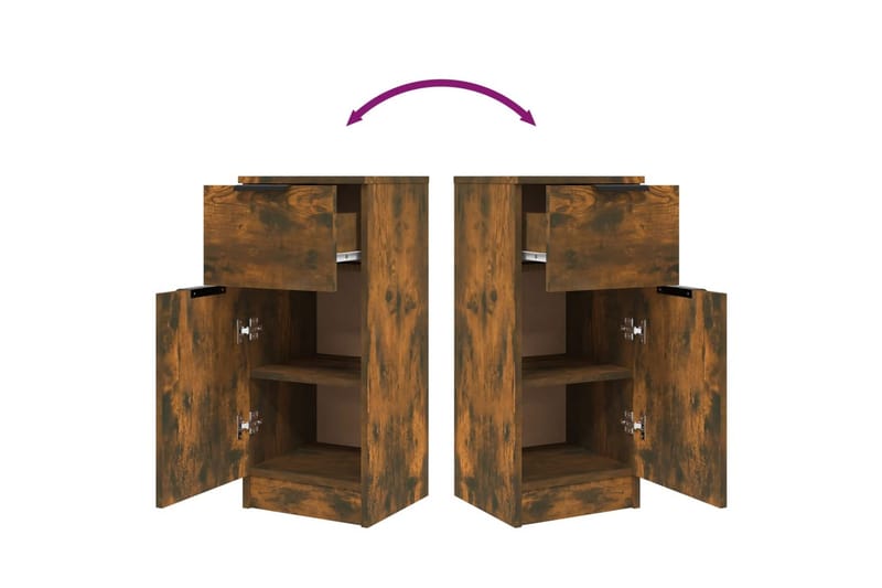 beBasic Förvaringsskåp rökfärgad ek 30x30x70 cm konstruerat trä - Brown - Förvaring - Skåp - Förvaringsskåp - Kontorsskåp - Dokumentskåp