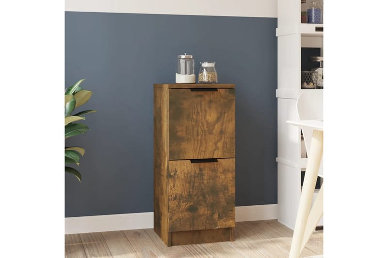 beBasic Förvaringsskåp rökfärgad ek 30x30x70 cm konstruerat trä - Brown - Förvaring - Skåp - Förvaringsskåp - Kontorsskåp - Dokumentskåp