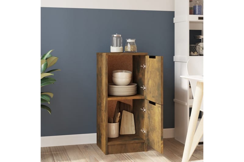 beBasic Förvaringsskåp rökfärgad ek 30x30x70 cm konstruerat trä - Brown - Förvaring - Skåp - Förvaringsskåp - Kontorsskåp - Dokumentskåp