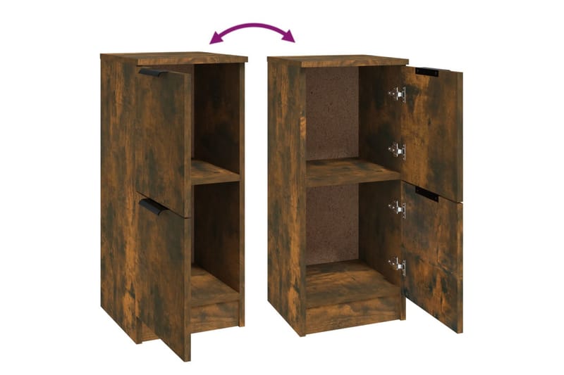 beBasic Förvaringsskåp rökfärgad ek 30x30x70 cm konstruerat trä - Brown - Förvaring - Skåp - Förvaringsskåp - Kontorsskåp - Dokumentskåp