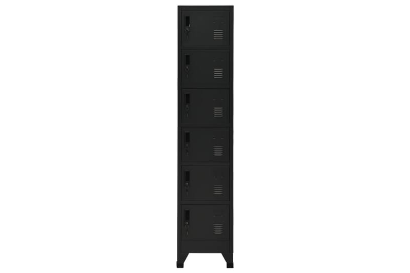 beBasic Förvaringsskåp svart 38x40x180 cm stål - Black - Dokumentskåp - Kontorsmöbler