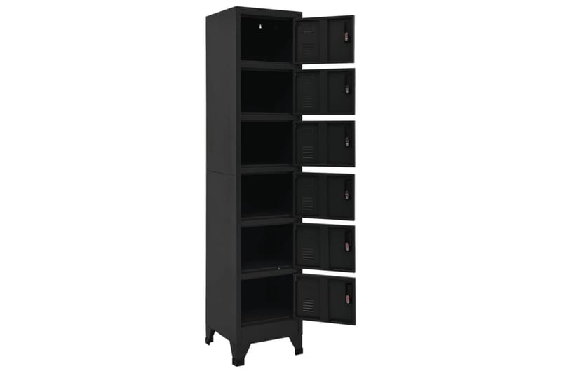 beBasic Förvaringsskåp svart 38x40x180 cm stål - Black - Förvaring - Skåp - Förvaringsskåp - Kontorsskåp - Dokumentskåp