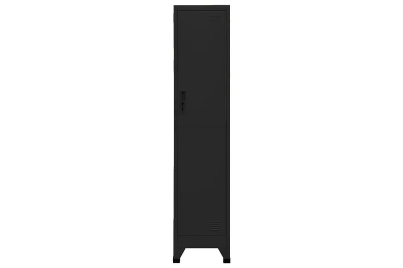 beBasic Förvaringsskåp svart 38x45x180 cm stål - Black - Dokumentskåp - Kontorsmöbler