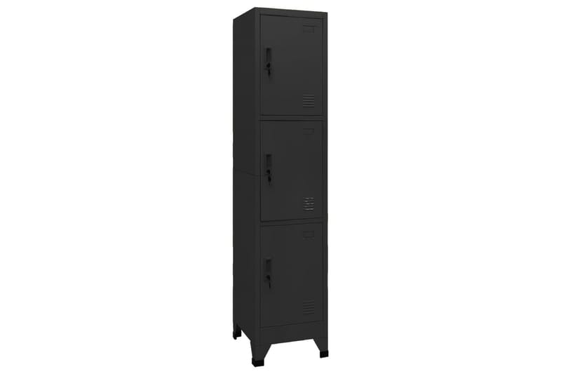 beBasic Förvaringsskåp svart 38x45x180 cm stål - Black - Förvaring - Skåp - Förvaringsskåp - Kontorsskåp - Dokumentskåp