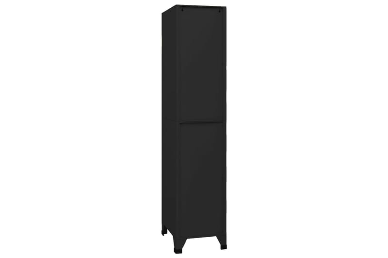 beBasic Förvaringsskåp svart 38x45x180 cm stål - Black - Dokumentskåp - Kontorsmöbler