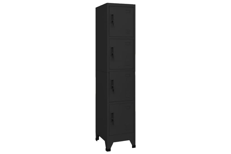 beBasic Förvaringsskåp svart 38x45x180 cm stål - Black - Förvaring - Skåp - Förvaringsskåp - Kontorsskåp - Dokumentskåp