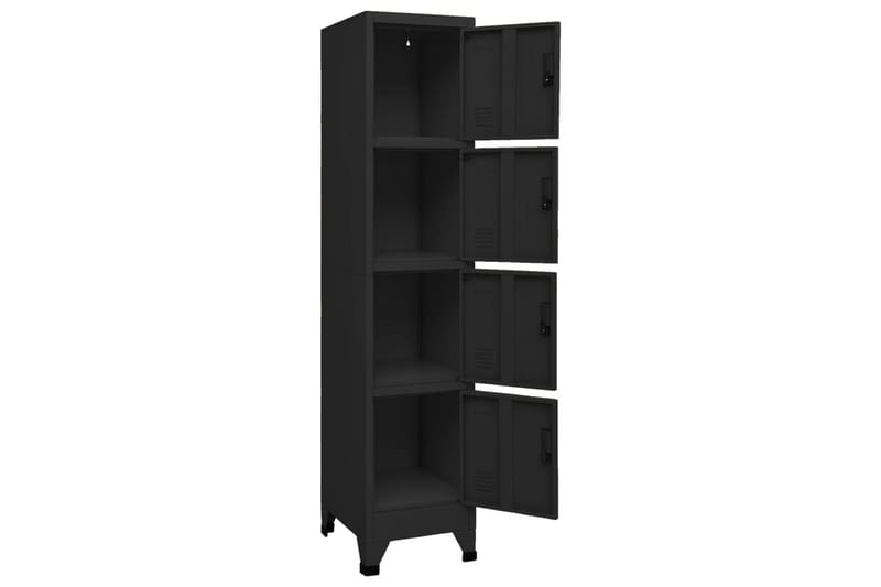 beBasic Förvaringsskåp svart 38x45x180 cm stål - Black - Förvaring - Skåp - Förvaringsskåp - Kontorsskåp - Dokumentskåp