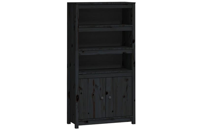 beBasic Förvaringsskåp svart 80x35x154 cm massiv furu - Black - Förvaring - Skåp - Förvaringsskåp - Kontorsskåp - Dokumentskåp