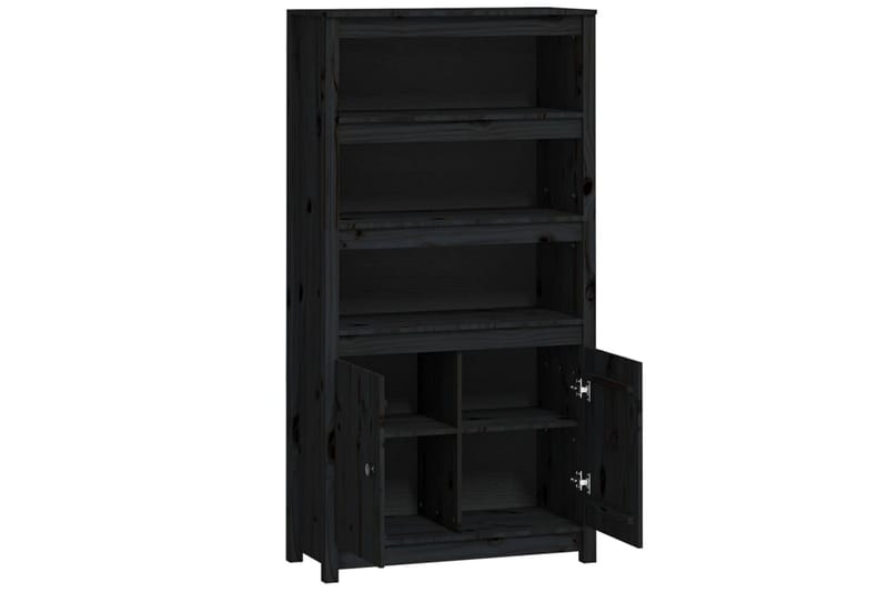 beBasic Förvaringsskåp svart 80x35x154 cm massiv furu - Black - Förvaring - Skåp - Förvaringsskåp - Kontorsskåp - Dokumentsk�åp