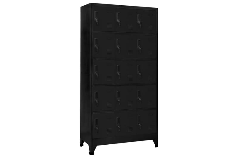 beBasic Förvaringsskåp svart 90x40x180 cm stål - Black - Förvaring - Skåp - Förvaringsskåp - Kontorsskåp - Dokumentskåp