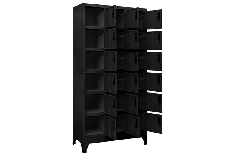 beBasic Förvaringsskåp svart 90x40x180 cm stål - Black - Förvaring - Skåp - Förvaringsskåp - Kontorsskåp - Dokumentskåp