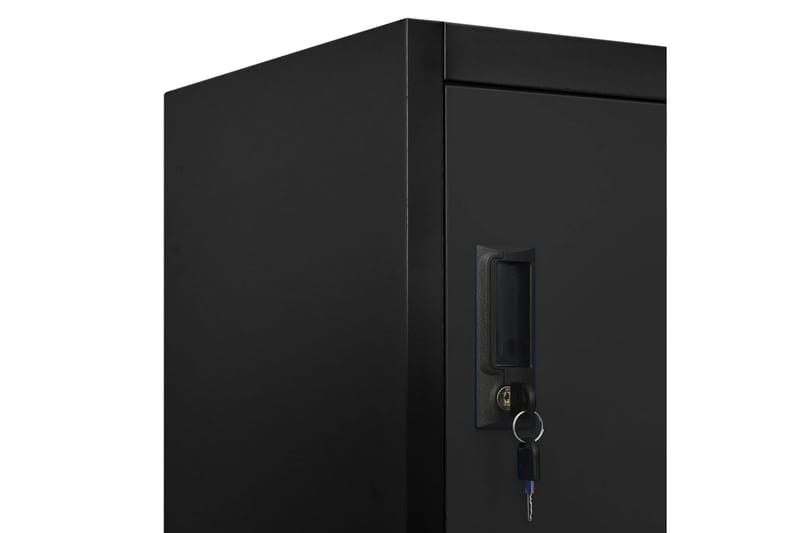 beBasic Förvaringsskåp svart 90x45x180 cm stål - Black - Förvaring - Skåp - Förvaringsskåp - Kontorsskåp - Dokumentskåp