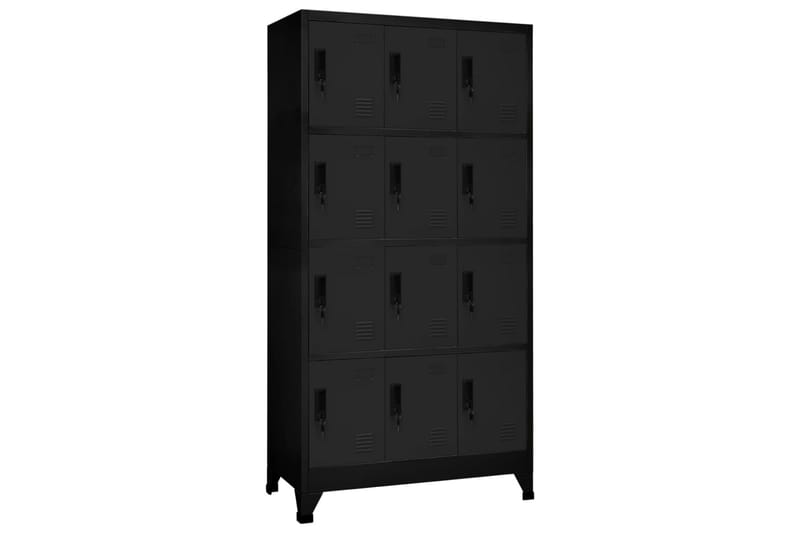 beBasic Förvaringsskåp svart 90x45x180 cm stål - Black - Förvaring - Skåp - Förvaringsskåp - Kontorsskåp - Dokumentskåp