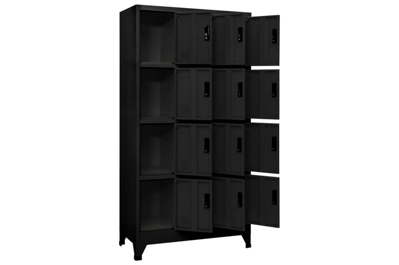 beBasic Förvaringsskåp svart 90x45x180 cm stål - Black - Förvaring - Skåp - Förvaringsskåp - Kontorsskåp - Dokumentskåp