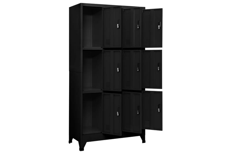 beBasic Förvaringsskåp svart 90x45x180 cm stål - Black - Förvaring - Skåp - Förvaringsskåp - Kontorsskåp - Dokumentskåp