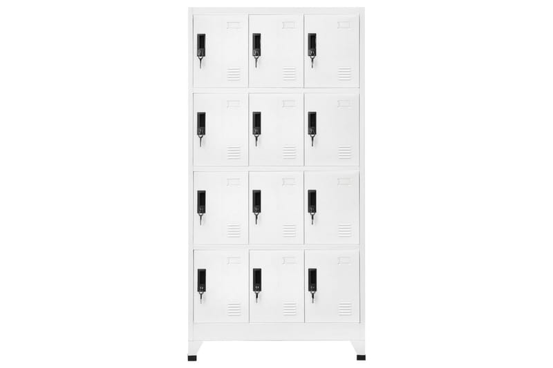 beBasic Förvaringsskåp vit 90x45x180 cm stål - White - Dokumentskåp - Kontorsmöbler