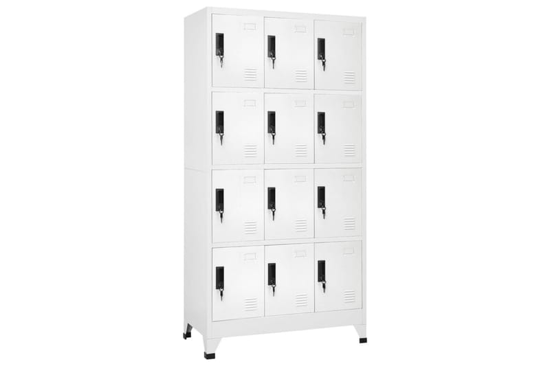 beBasic Förvaringsskåp vit 90x45x180 cm stål - White - Dokumentskåp - Kontorsmöbler