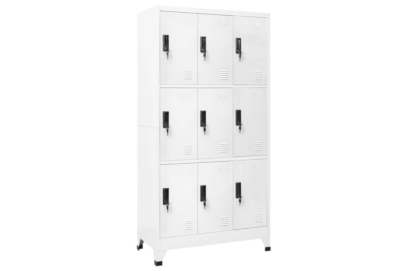 beBasic Förvaringsskåp vit 90x45x180 cm stål - White - Dokumentskåp - Kontorsmöbler