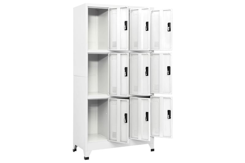 beBasic Förvaringsskåp vit 90x45x180 cm stål - White - Dokumentskåp - Kontorsmöbler