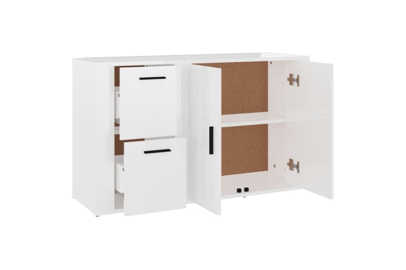beBasic Förvaringsskåp vit högglans 100x33x59,5 cm konstruerat trä - White - Förvaring - Skåp - Förvaringsskåp - Kontorsskåp - Dokumentskåp