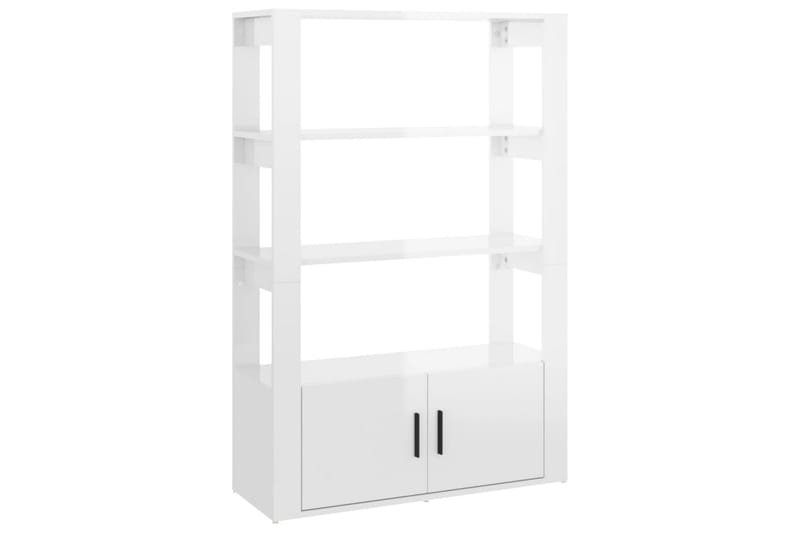 beBasic Förvaringsskåp vit högglans 80x30x119,5 cm konstruerat trä - White - Dokumentskåp - Kontorsmöbler