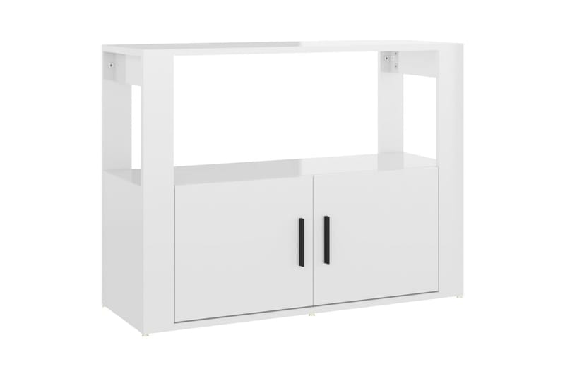beBasic Förvaringsskåp vit högglans 80x30x60 cm konstruerat trä - White - Dokumentskåp - Kontorsmöbler