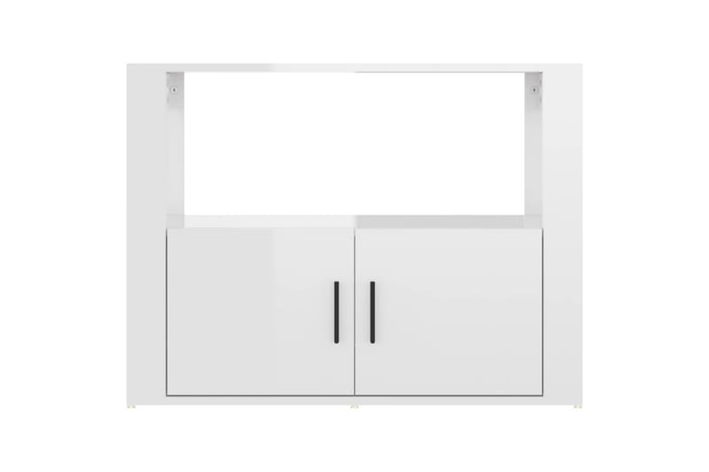 beBasic Förvaringsskåp vit högglans 80x30x60 cm konstruerat trä - White - Dokumentskåp - Kontorsmöbler