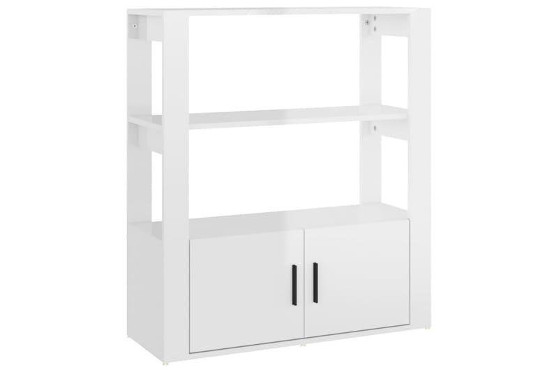 beBasic Förvaringsskåp vit högglans 80x30x90 cm konstruerat trä - White - Dokumentskåp - Kontorsmöbler