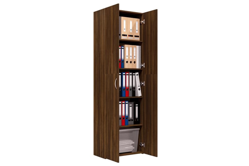 beBasic Kontorsskåp brun ek 60x32x190 cm konstruerat trä - Brown - Förvaring - Skåp - Förvaringsskåp - Kontorsskåp - Arkivskåp & hängmappsskåp