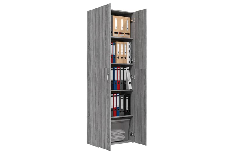 beBasic Kontorsskåp grå sonoma 60x32x190 cm konstruerat trä - Grey - Förvaring - Skåp - Förvaringsskåp - Kontorsskåp - Arkivskåp & hängmappsskåp