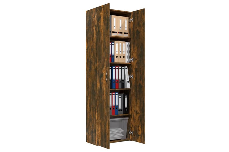 beBasic Kontorsskåp rökfärgad ek 60x32x190 cm konstruerat trä - Brown - Förvaring - Skåp - Förvaringsskåp - Kontorsskåp - Arkivskåp & hängmappsskåp