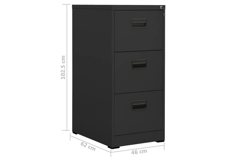 Dokumentskåp antracit 46x62x102,5 cm stål - Antracit - Förvaring - Skåp - Förvaringsskåp - Kontorsskåp - Dokumentskåp