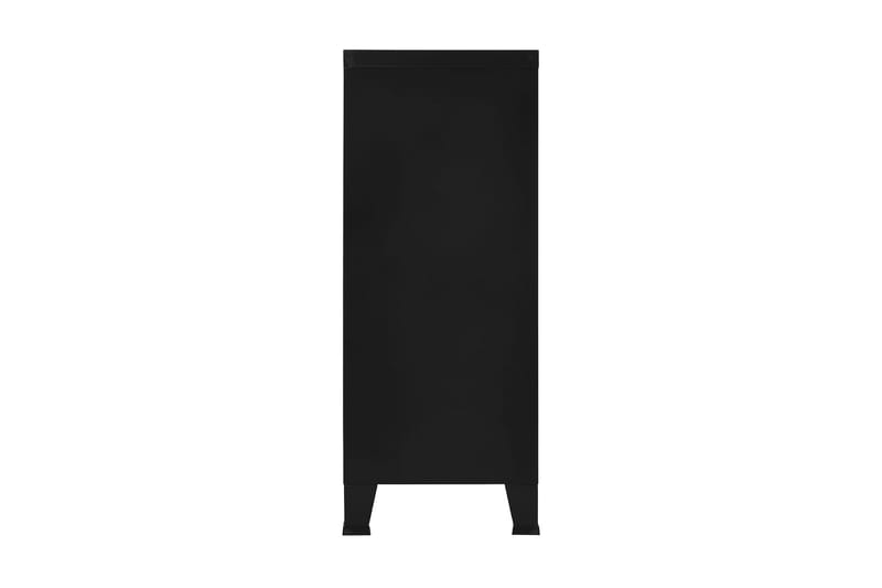 Dokumentskåp industriell svart 90x40x100 cm stål - Svart - Dokumentskåp - Kontorsmöbler