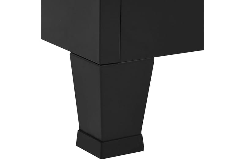 Dokumentskåp industriell svart 90x40x100 cm stål - Svart - Dokumentskåp - Kontorsmöbler